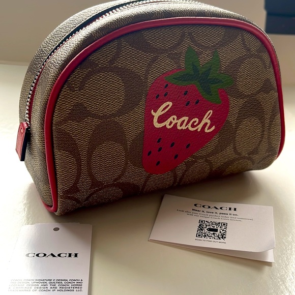NWT Coach Strawberry Cosmetic Case - Picture 2 of 7